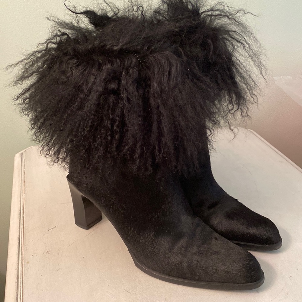 Caselle Black Calf Hair Boots Italy
